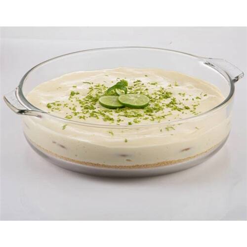 Angle. SlickBlue - Oven-Safe 3-Quart Dutch Oven Glass Casserole Bakeware Dish - Clear.