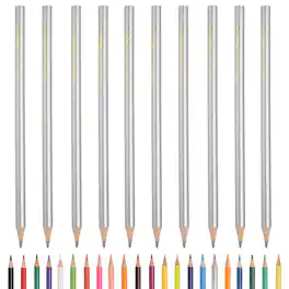 Unique Bargains - Colored Pencils, Oil-Based Drawing Pencils for Adult Coloring Books, Artists, Beginners, 10pcs - Silver