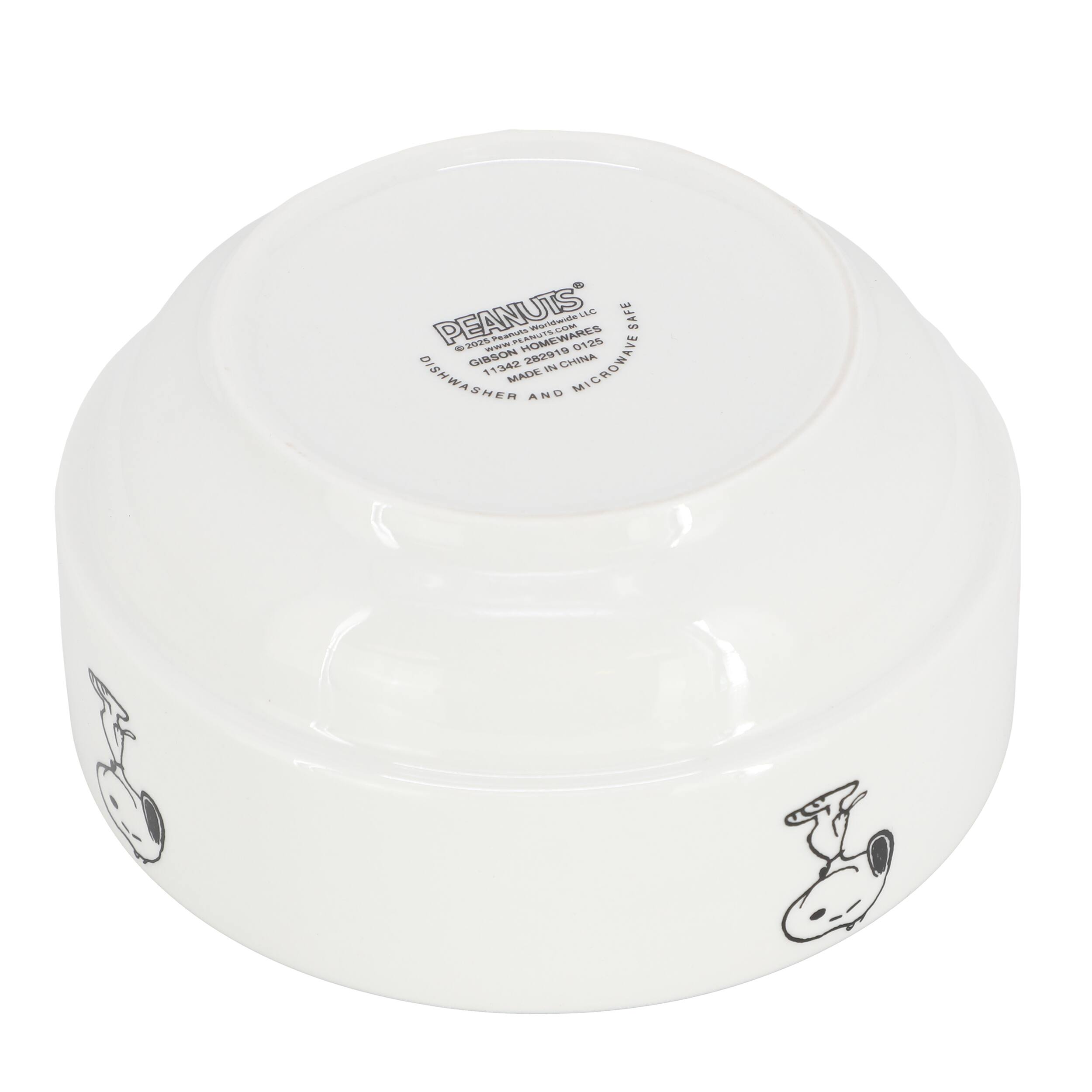 PEANUTS LL SAFE wwaade - CUAN PEamus - HOMEWARES sinca e 2025 - 01S5 GIRSON 202919 CHINA MICROWAVE 11342 18 DISHWASHER MADE IN CHINA