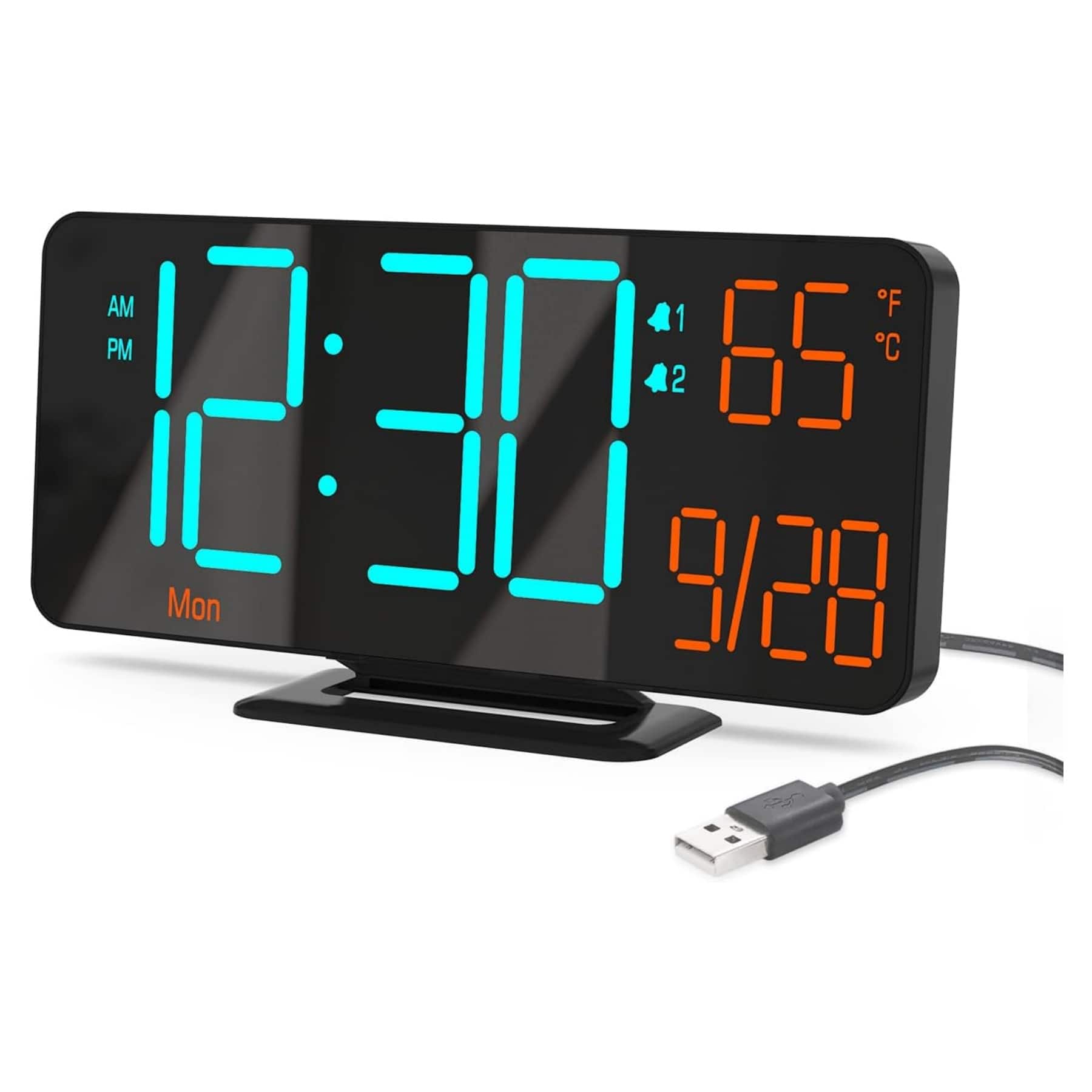 Dazzed Corner - Alarm Clocks, Desk Alarm Clock with Auto Dimming - Black