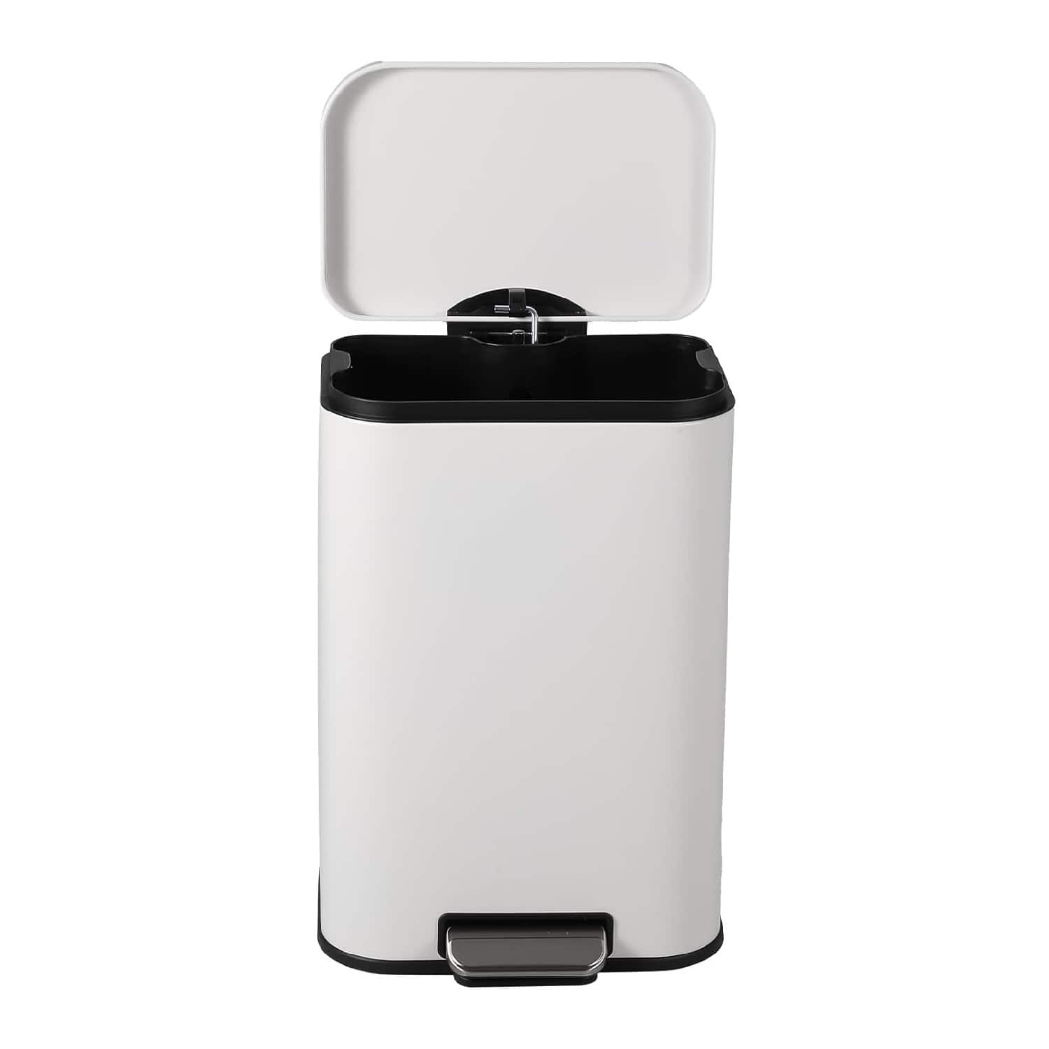 GARVEE - 30 Liter / 8 Gallon Soft-Close, Smudge Resistant Trash Can with Soft-Close Lid - White