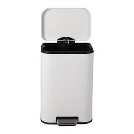 GARVEE - 30 Liter / 8 Gallon Soft-Close, Smudge Resistant Trash Can with Soft-Close Lid - White