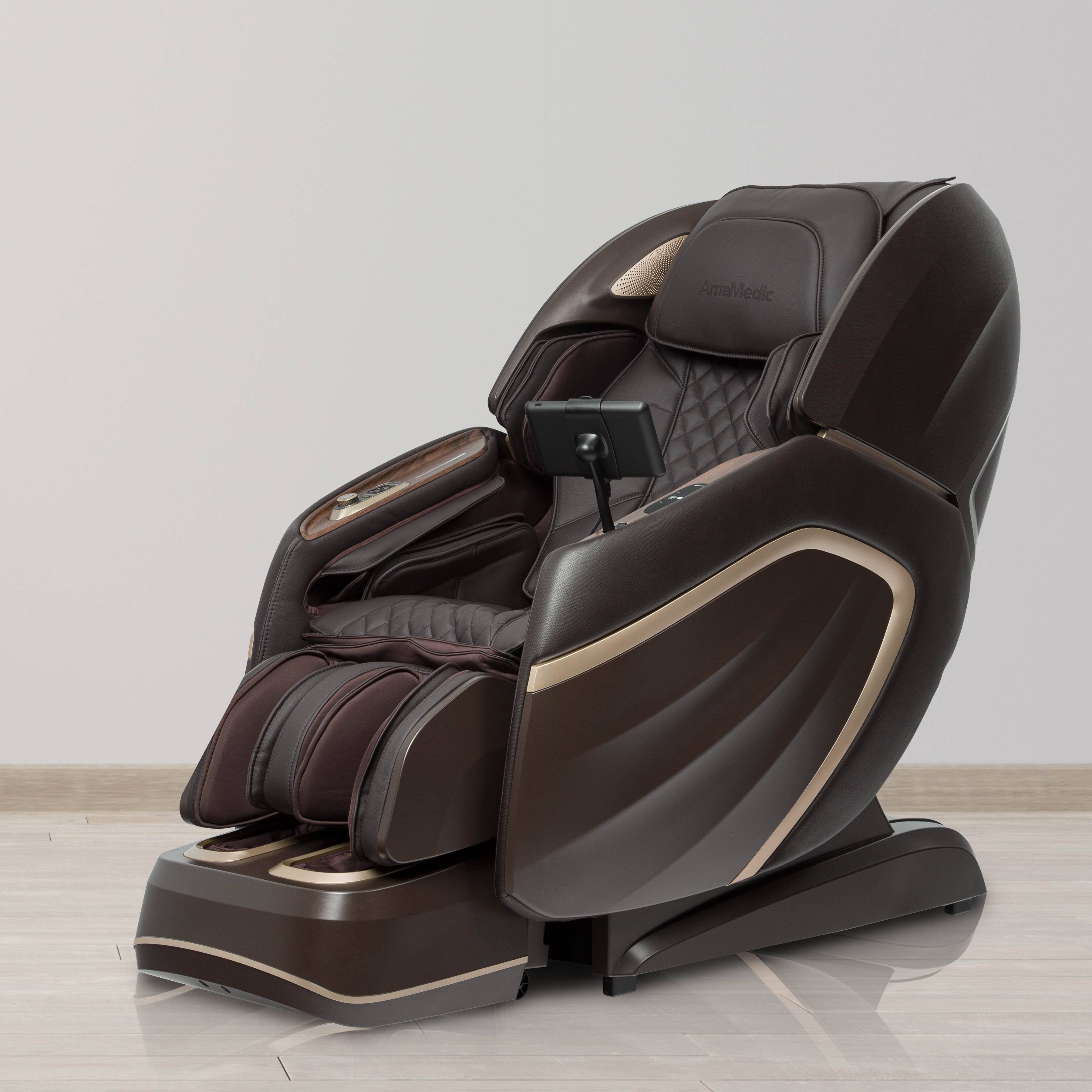 Angle. Osaki - Amamedic Hilux 4D Massage Chair - Brown.