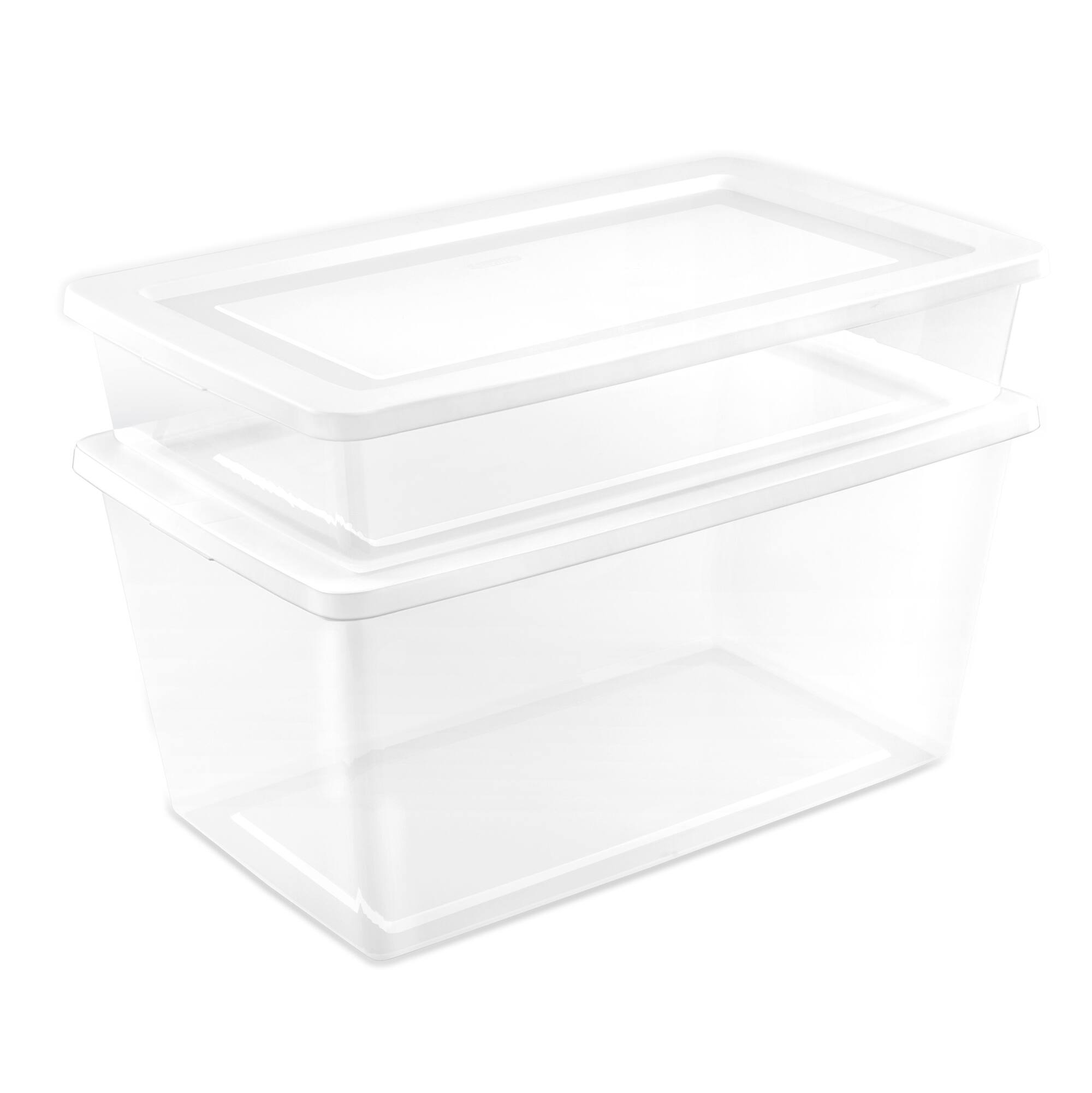 Alt View 5. Sterilite - Sterilite 90 Qt Storage Box, Stackable Plastic Container Home Organizer, 12 Pack - White.