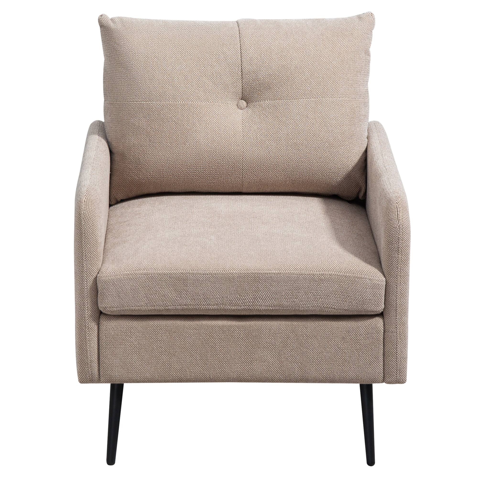Alt View 9. GOODSILO - Modern Chenille Fabric Accent Chair with Sturdy Metal Legs for Living Room Bedroom or Dining Room - Coffee.