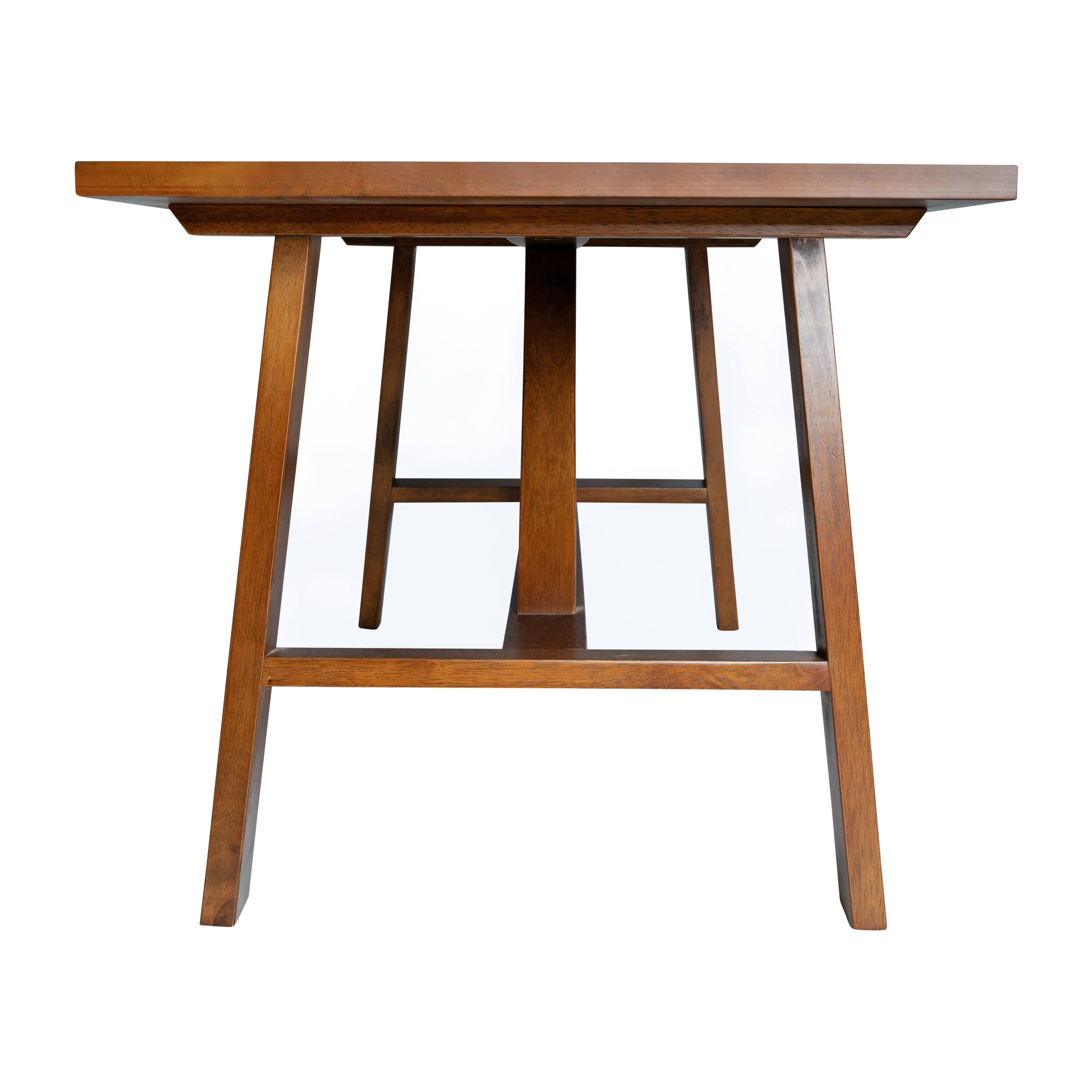 Left. Flash Furniture - Eli Solid Wood Farmhouse Coffee Table, Trestle Style Accent Table in Walnut - Brown.
