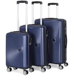 Oumilen - 3-Piece Luggage Set (20/24/28 Inch) with TSA Lock, Durable ABS Hardcase Suitcases - Blue