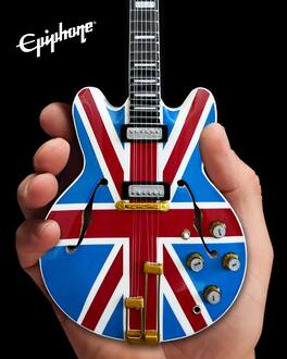 Oasis - Axe Heaven Epiphone "Union Jack Sheraton" Casino Mini Guitar Replica Collectible EG-812 - Collectibles - Multicolor