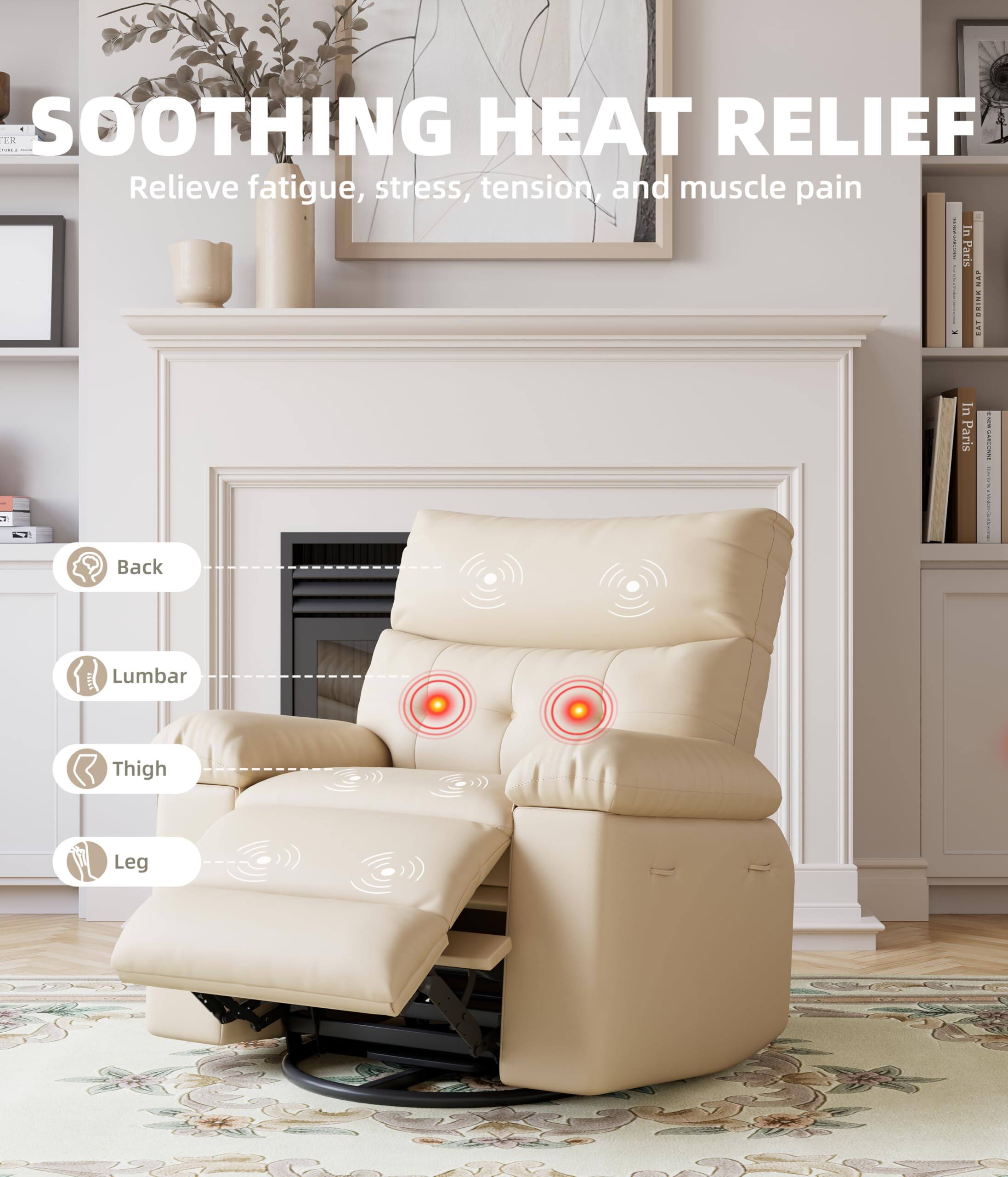 SOOTHING HEAT RELIEF  
Relieve fatigue, stress, tension, and muscle pain  

- Back  
- Lumbar  
- Thigh  
- Leg