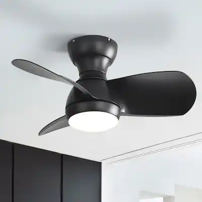 HINNIXY 52 In. Black Indoor Dimmable LED 6-Speed Low Profile Ceiling Fan With Lights And Remote Control ZMF52HQBK01HD