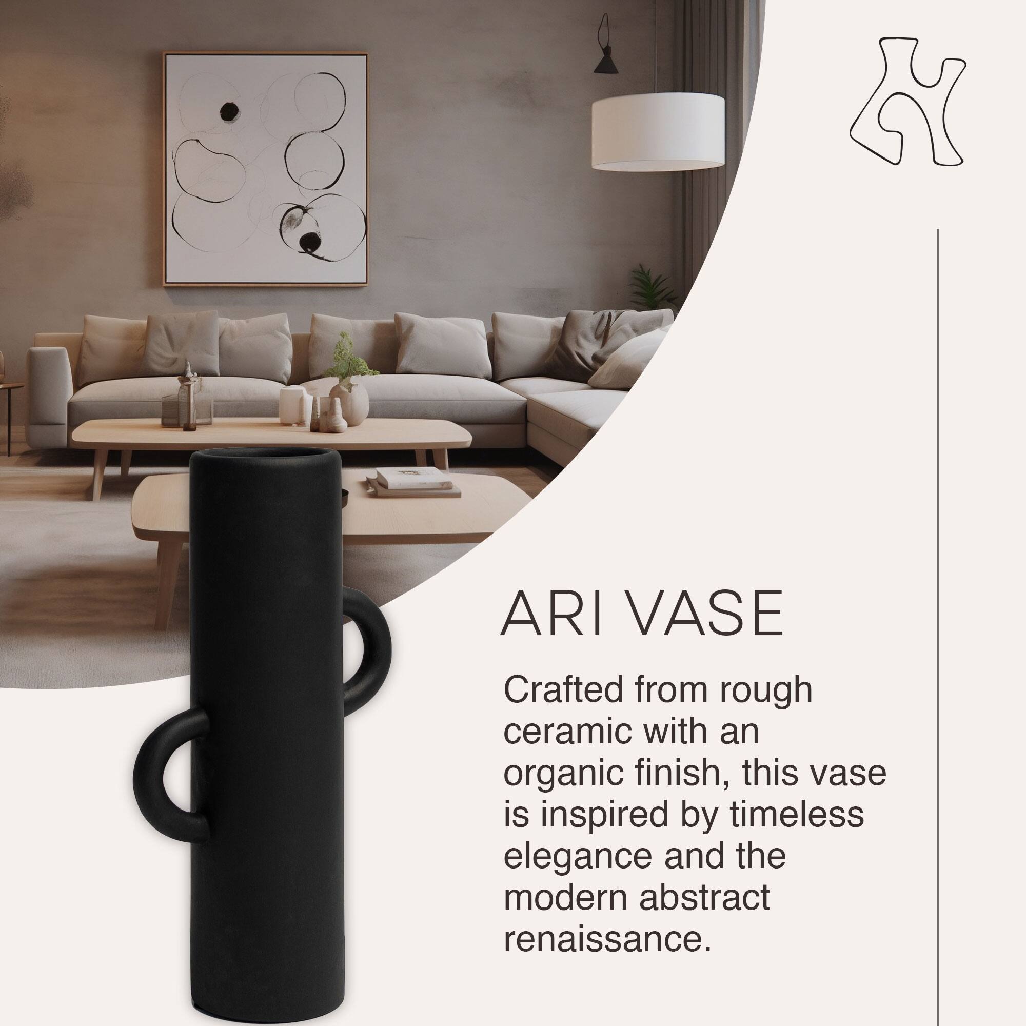 ARI VASE

Crafted from rough ceramic with an organic finish, this vase is inspired by timeless elegance and the modern abstract renaissance.