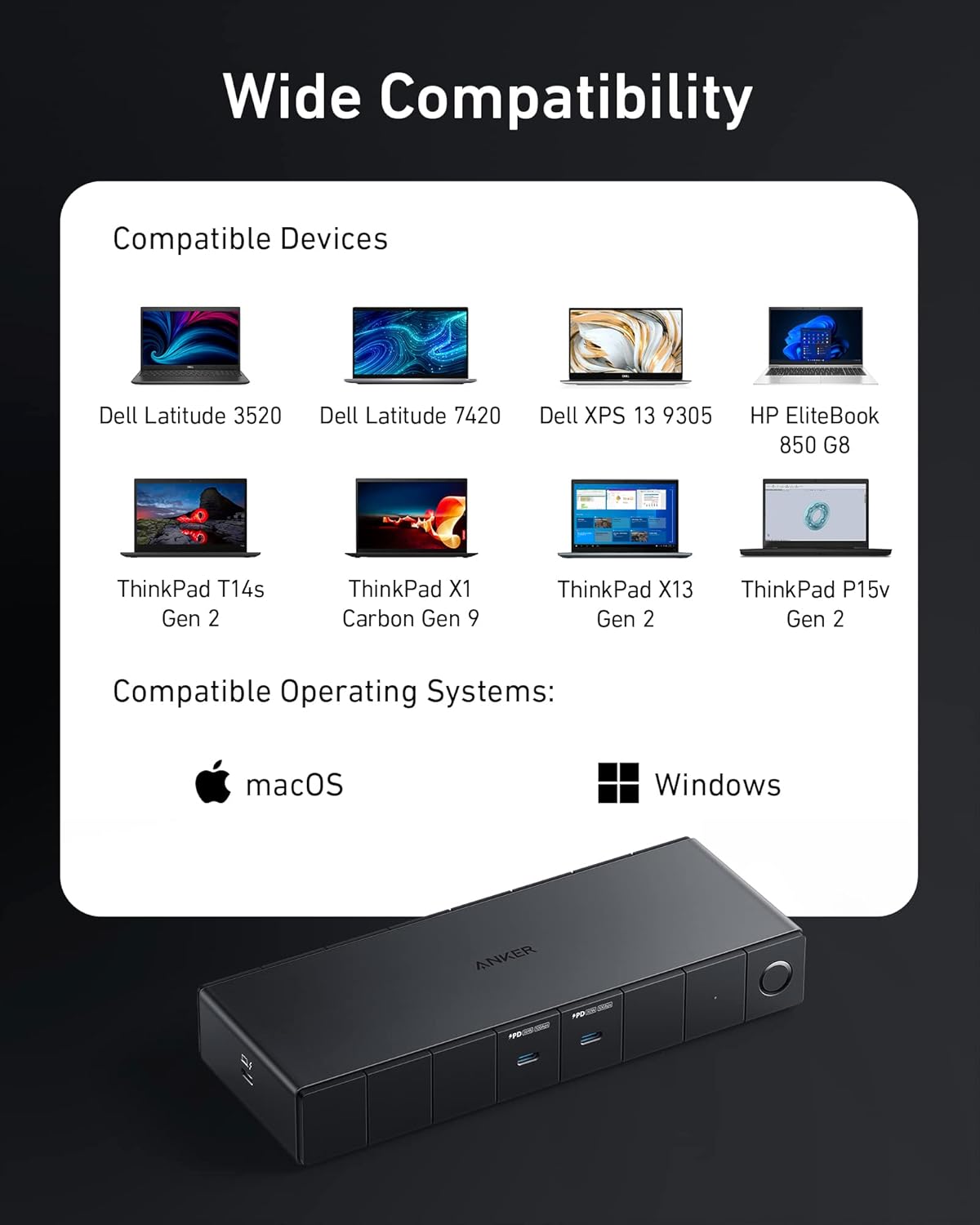 Anker 778 Thunderbolt Docking Station (12 in 1, Thunderbolt 4