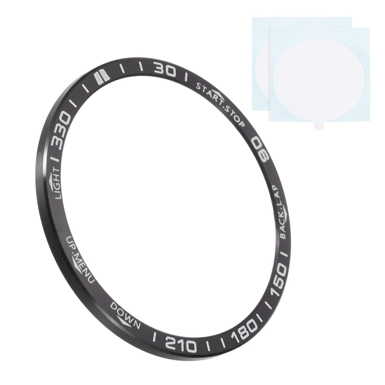 Unique Bargains - 47mm Stainless Steel Bezel Ring Adhesive Bumper Cover Protective Case for Garmin Fenix 8 Amoled - Black/White