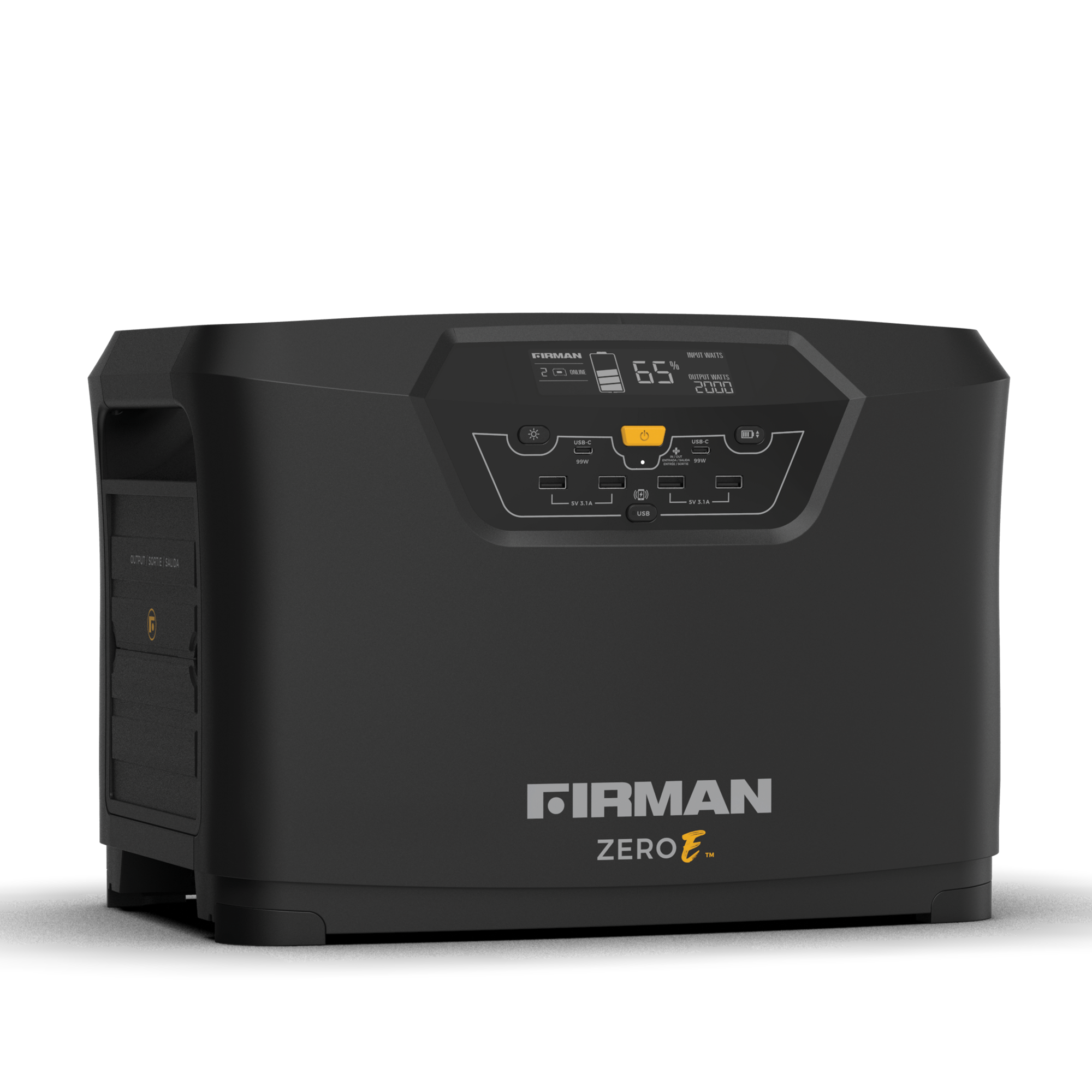 Firman - E201001 Zero-E 2000W/4000W Expandable Lithium Iron Phosphate Portable Power Station (1040 Wh Capacity) - Black