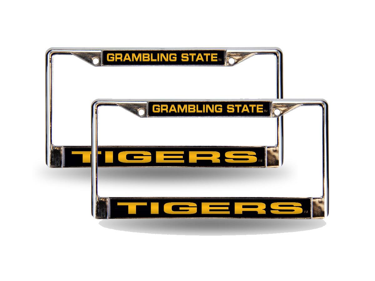 Grambling State Tigers Chrome Metal Laser License Plate Frame - Set of 2 Frames