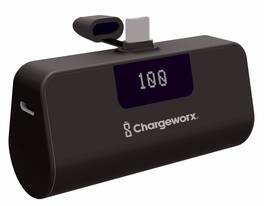 Chargeworx - 5000 mAh USB-C Mini Capsule Power Bank - Black