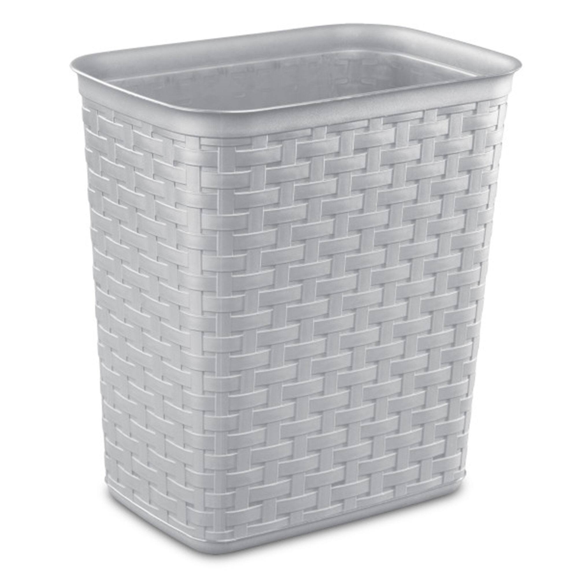 Alt View 1. Sterilite - Sterilite 3.4 Gallon/13 Liter Decorative Weave Wastebasket, Cement (6 Pack) - Cement.