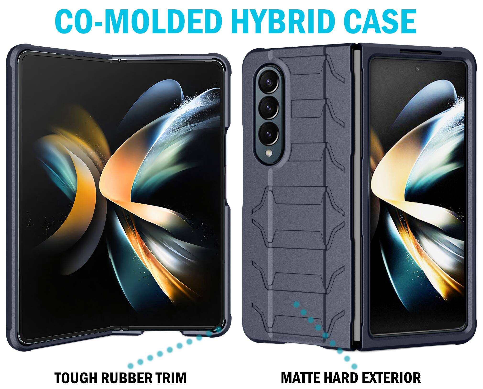 CO-MOLDED HYBRID CASE

TOUGH RUBBER TRIM

MATTE HARD EXTERIOR