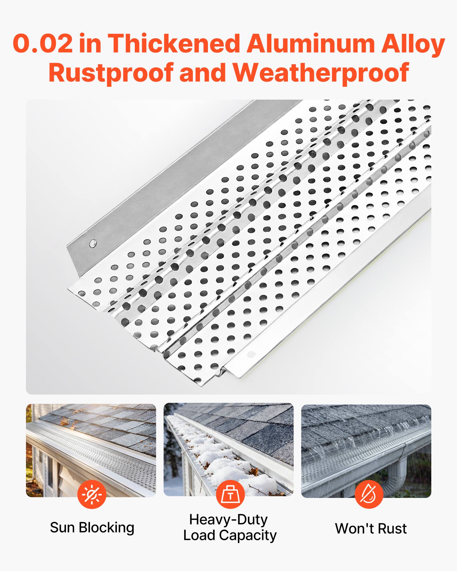 0.02 in Thickened Aluminum Alloy Rustproof and Weatherproof

Sun Blocking  
Heavy-Duty Load Capacity  
Won't Rust