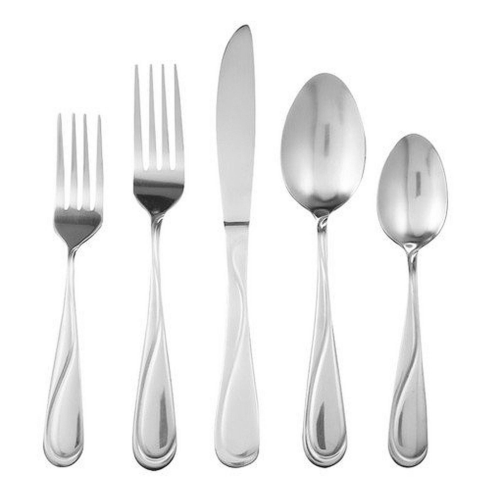 Alt View 2. Gibson - Gibson Home Trillium Plus 24 Piece Stainless Steel Flatware Set with 4 Steak Knives - Silver.