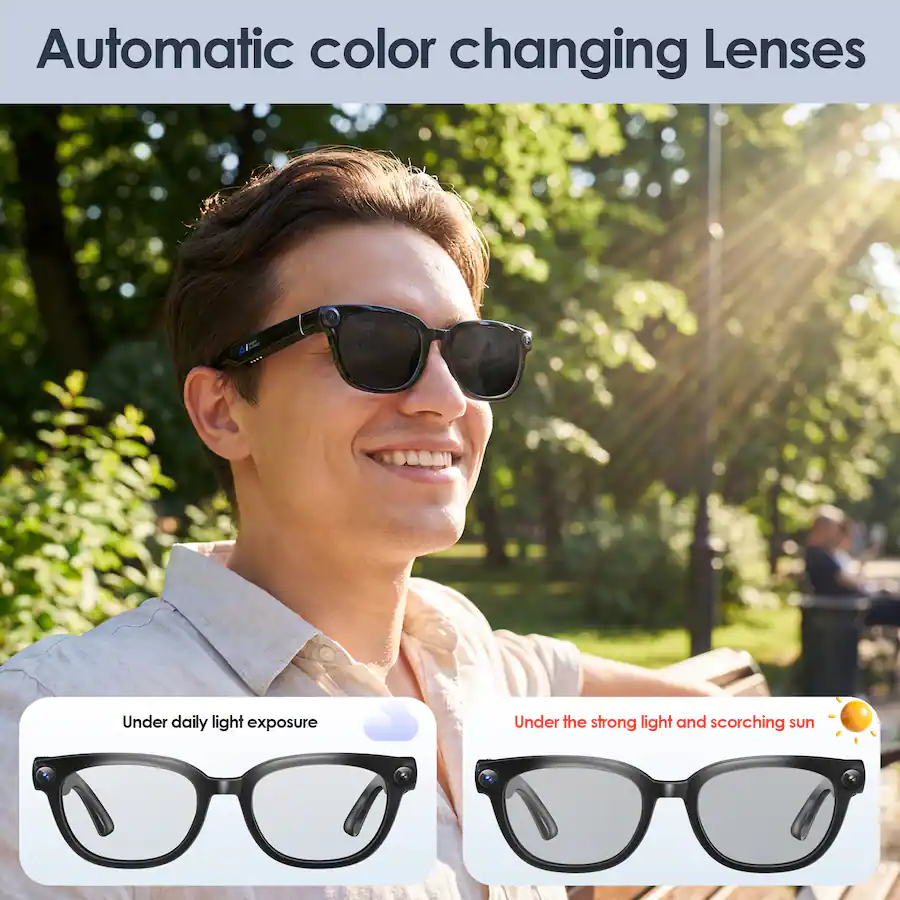 Automatic color changing Lenses
Under daily light exposure
Under the strong light and scorching sun