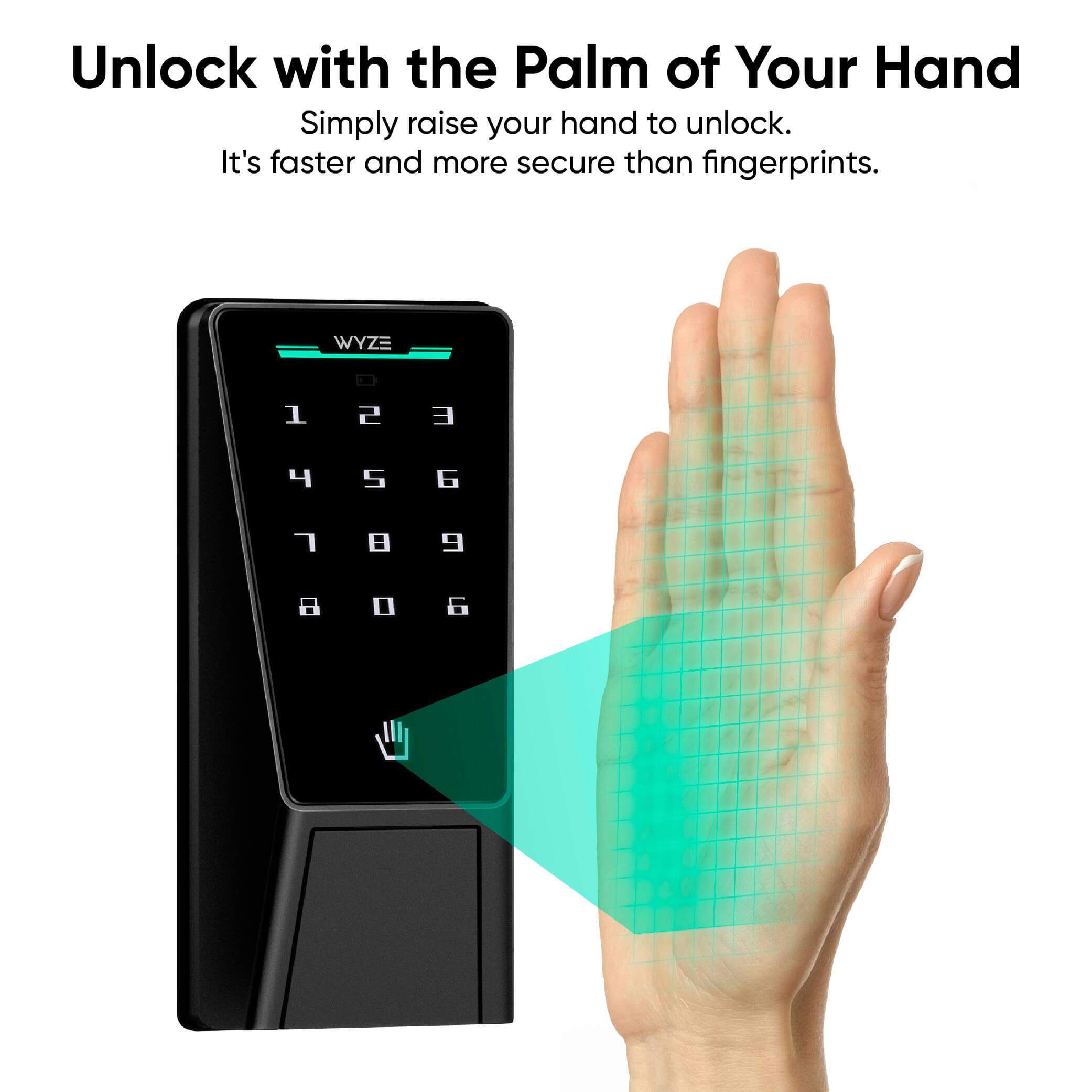 Unlock with the Palm of Your Hand

Simply raise your hand to unlock.  
It's faster and more secure than fingerprints.
