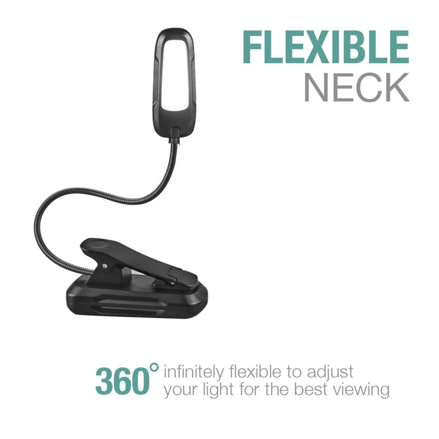FLEXIBLE NECK

360° infinitely flexible to adjust your light for the best viewing