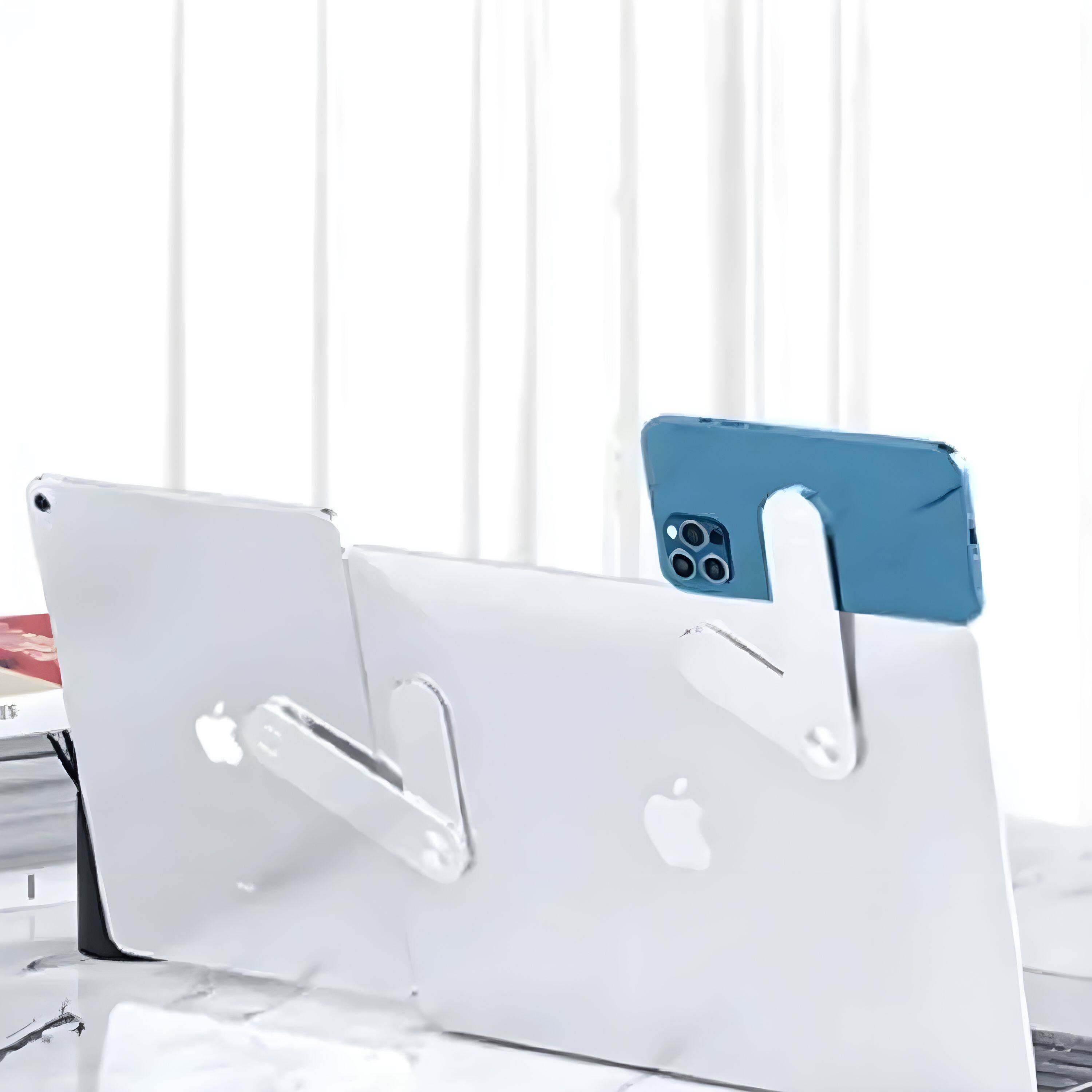 Angle. Kitcheniva - Laptop Side Mount Clip Magnetic Phone Holder - Silver.