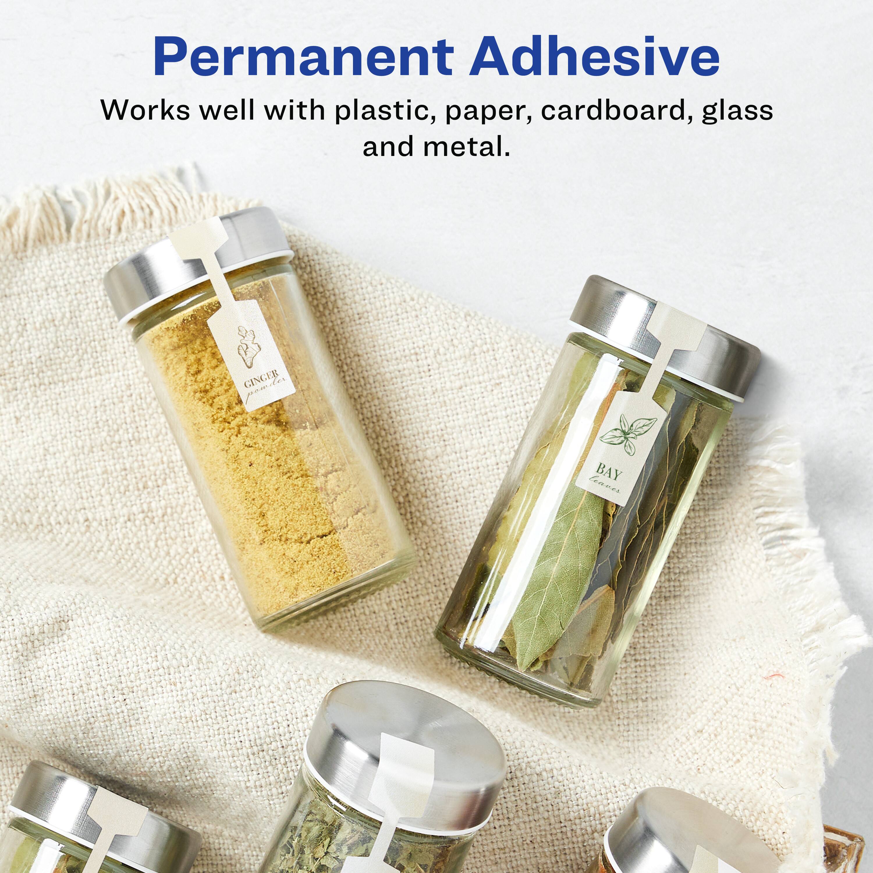 Permanent Adhesive  
Works well with plastic, paper, cardboard, glass and metal.