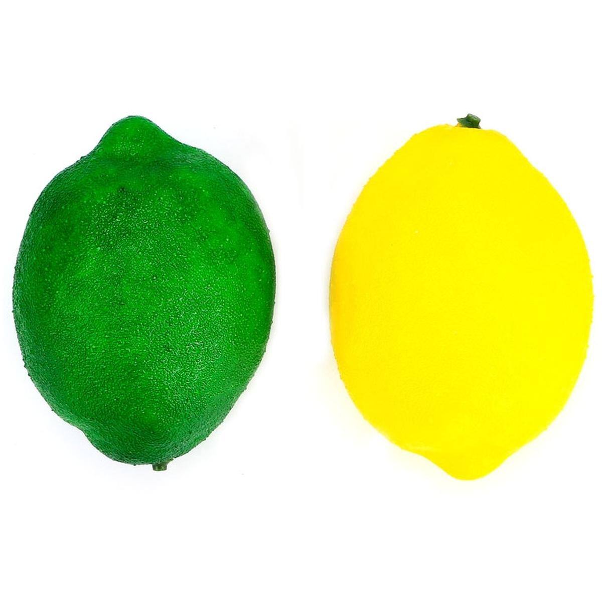 Angle. JuzToys - 12pcs Yellow & Green Artificial Lifelike Simulation Lemon Fake Fruit Home Kitchen Cabinet Decoration - Multicolored.