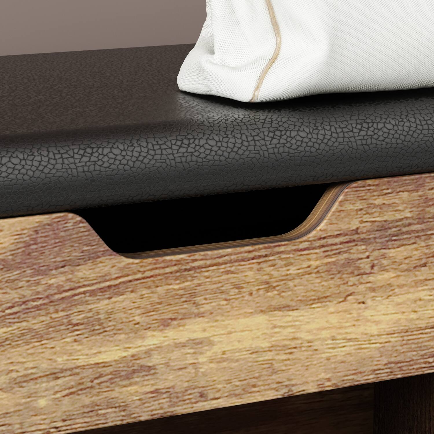 Alt View 10. Famapy - Famapy Multifunctional Shoe Rack Storage Bench - Upholstered Seat Hidden Compartment - Black & Brown.