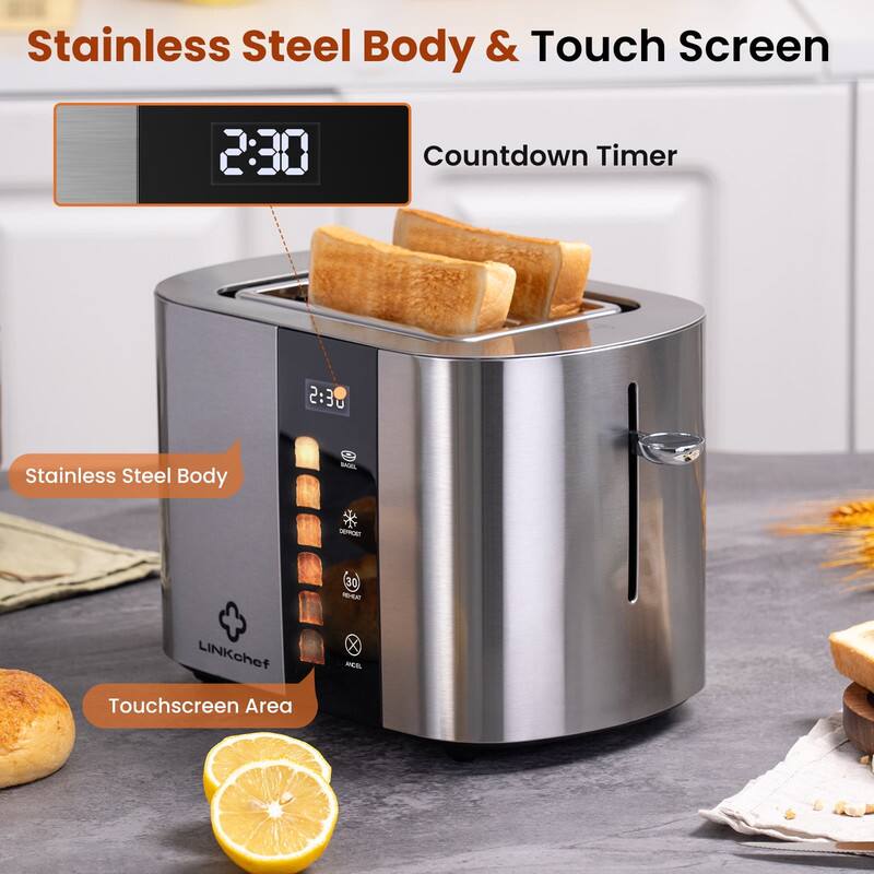 Stainless Steel Body & Touch Screen  
2:30 Countdown Timer  
Stainless Steel Body  
Touchscreen Area