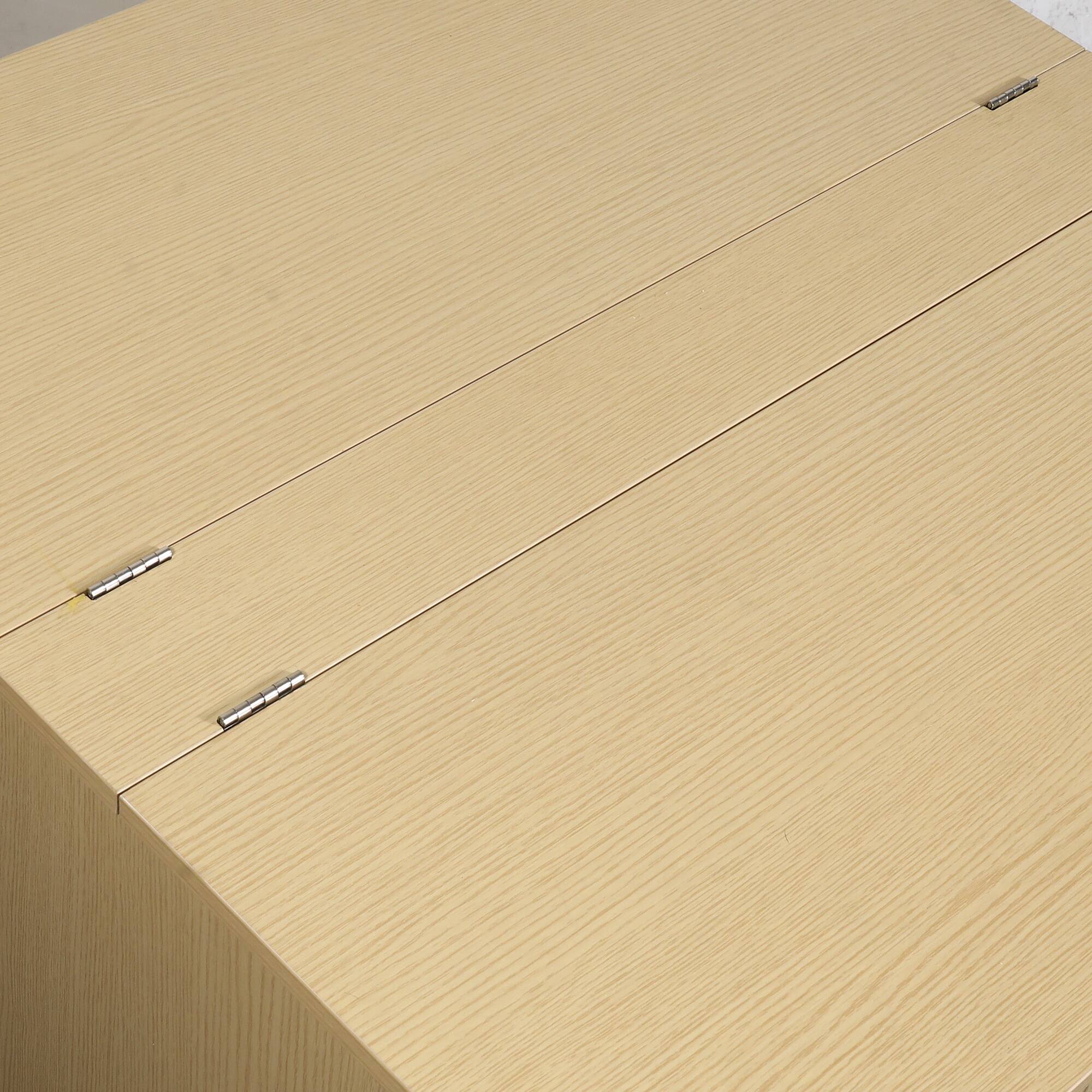 Alt View 6. Ihomeadore - 31.5" Modern Minimalist Fluted Square Dual Flip-Top Coffee Table with Hidden Storage Compartments - Light Oak.
