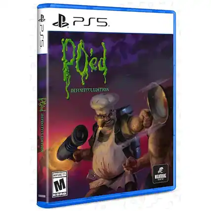 C B PS5 PS5 Pooed DEFINITIVE EDITION Pooed DEFINITIVE EDITION MATURE 17+ M X000XXXX ESRB NIGHTDIVE - M (Mature 17+)