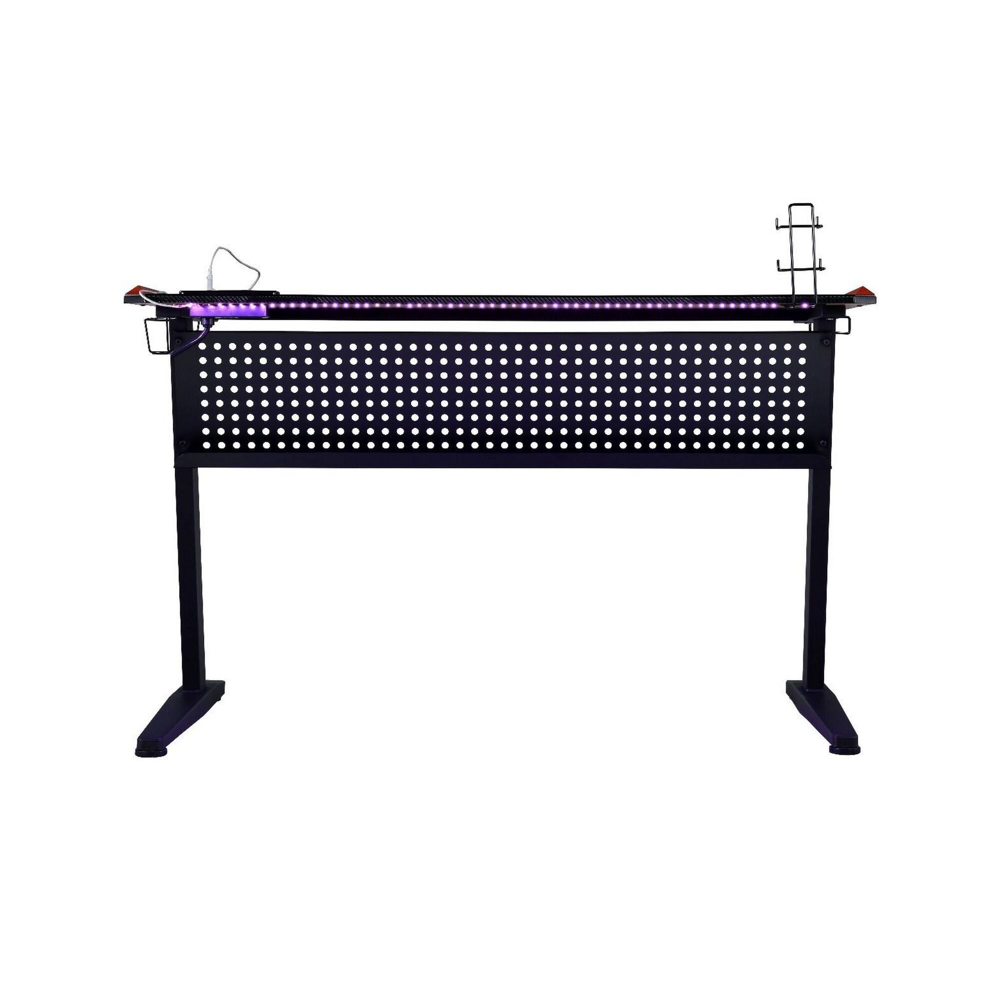 Alt View 2. Manhattan Lane - MDF Gaming Table with Cup and Controller Holders - Black.