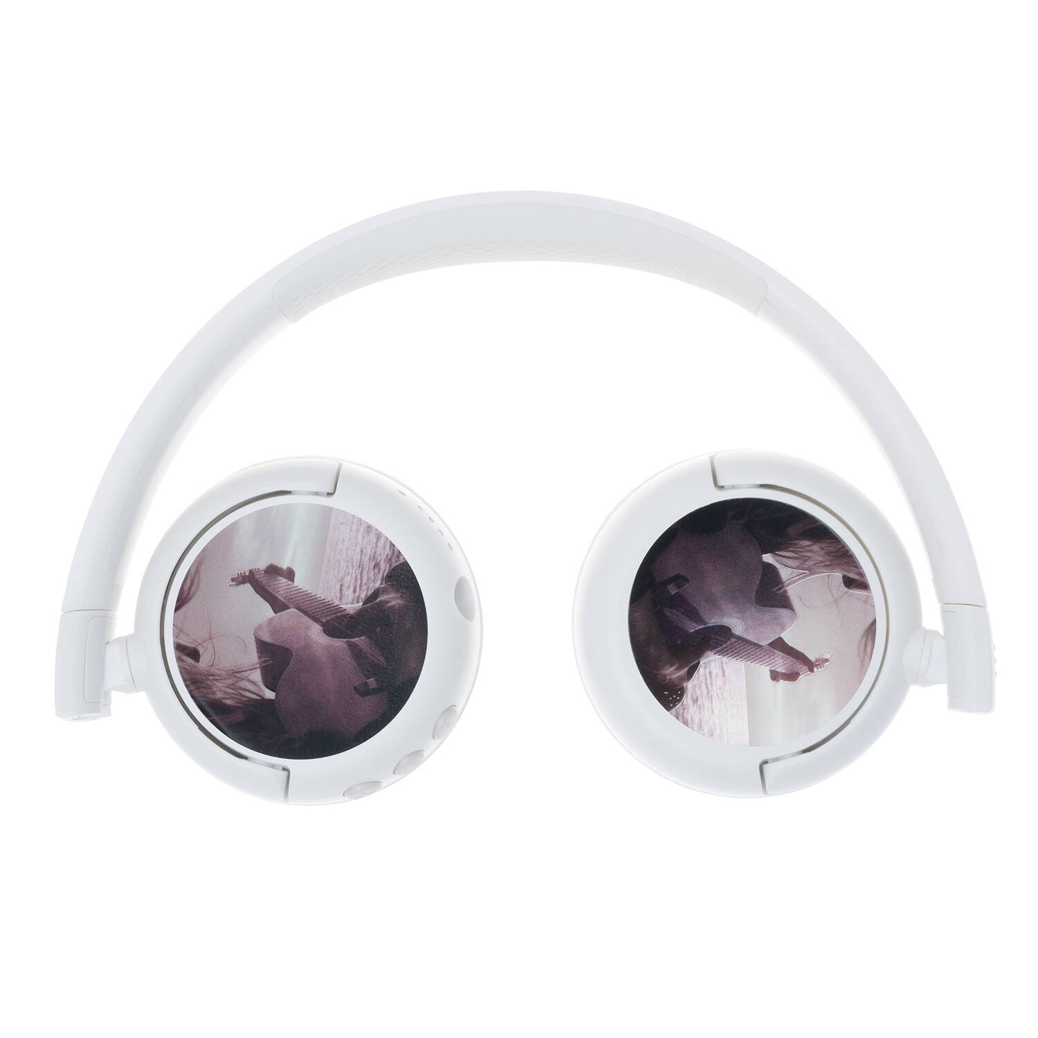 Left. ONANOFF - Onanoff Bt-bp-pop-fun-wh Pop Fun Foldable Bluetooth Kids Headphone With Microphone, Safeaudio Volume Limiting (white) - White.
