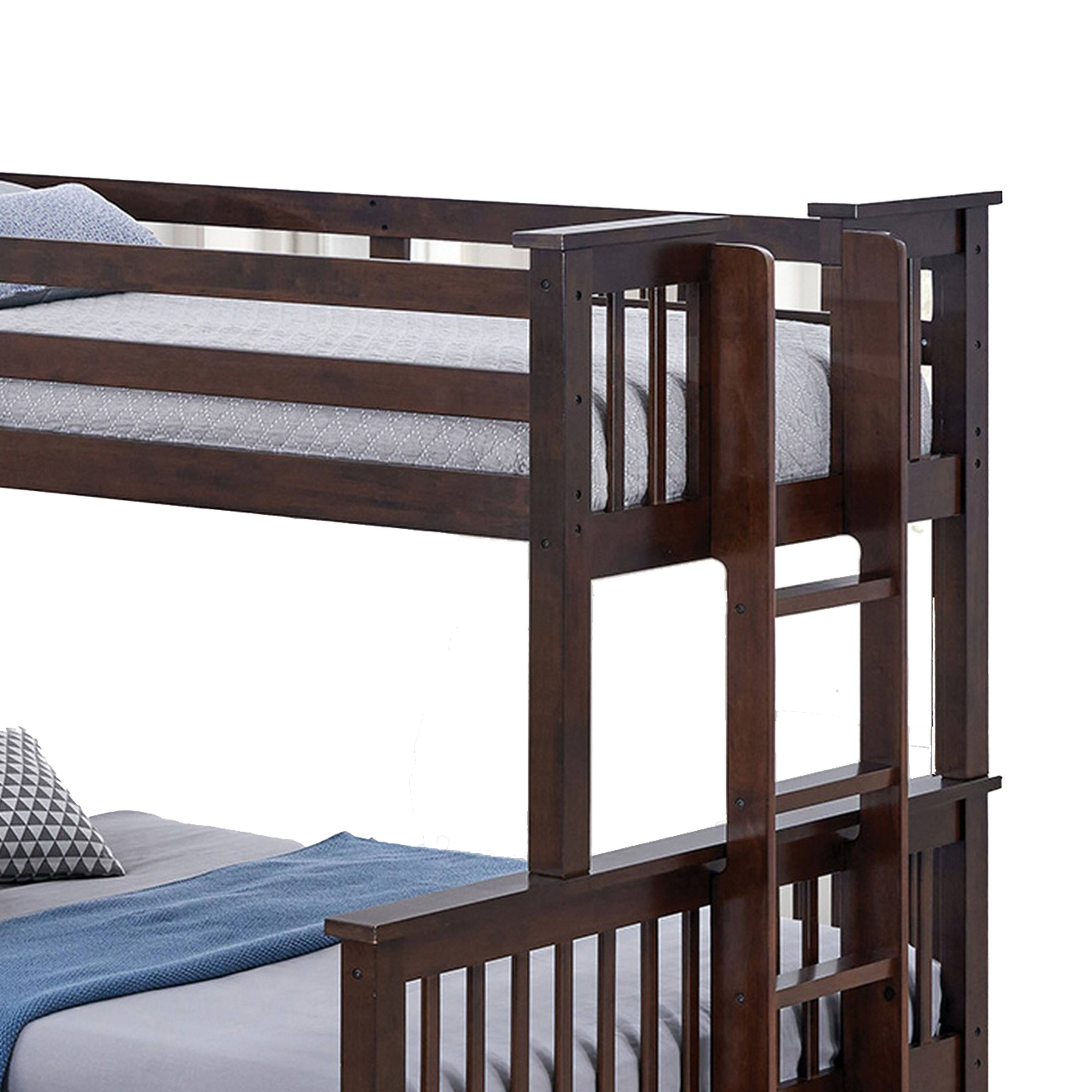 Alt View 2. Manhattan Lane - Veran Twin Over Full Bunk Bed, Trundle and 3 Drawers, Dark Brown Solid Wood - Brown.