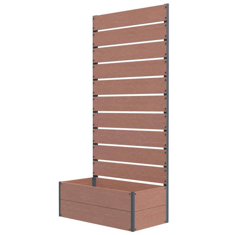 Alt View 10. PULUZ - Trellis Planter for Climbing Plants, Raised Garden Bed with Trellis, Planter Box for Outdoor - Brown.