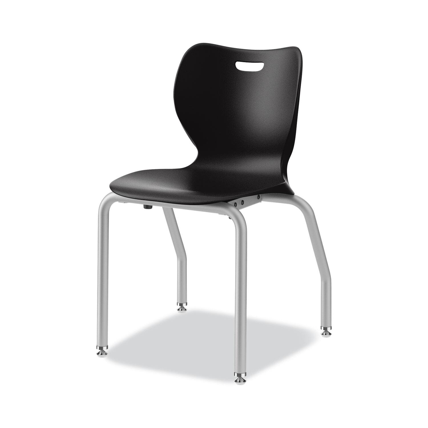 Front. Our Brands - REMOVE - REMOVE - SmartLink Four-Leg Chair, 19.5" x 19.63" x 31", Onyx Seat, Onyx Base, 4/Carton - Black.