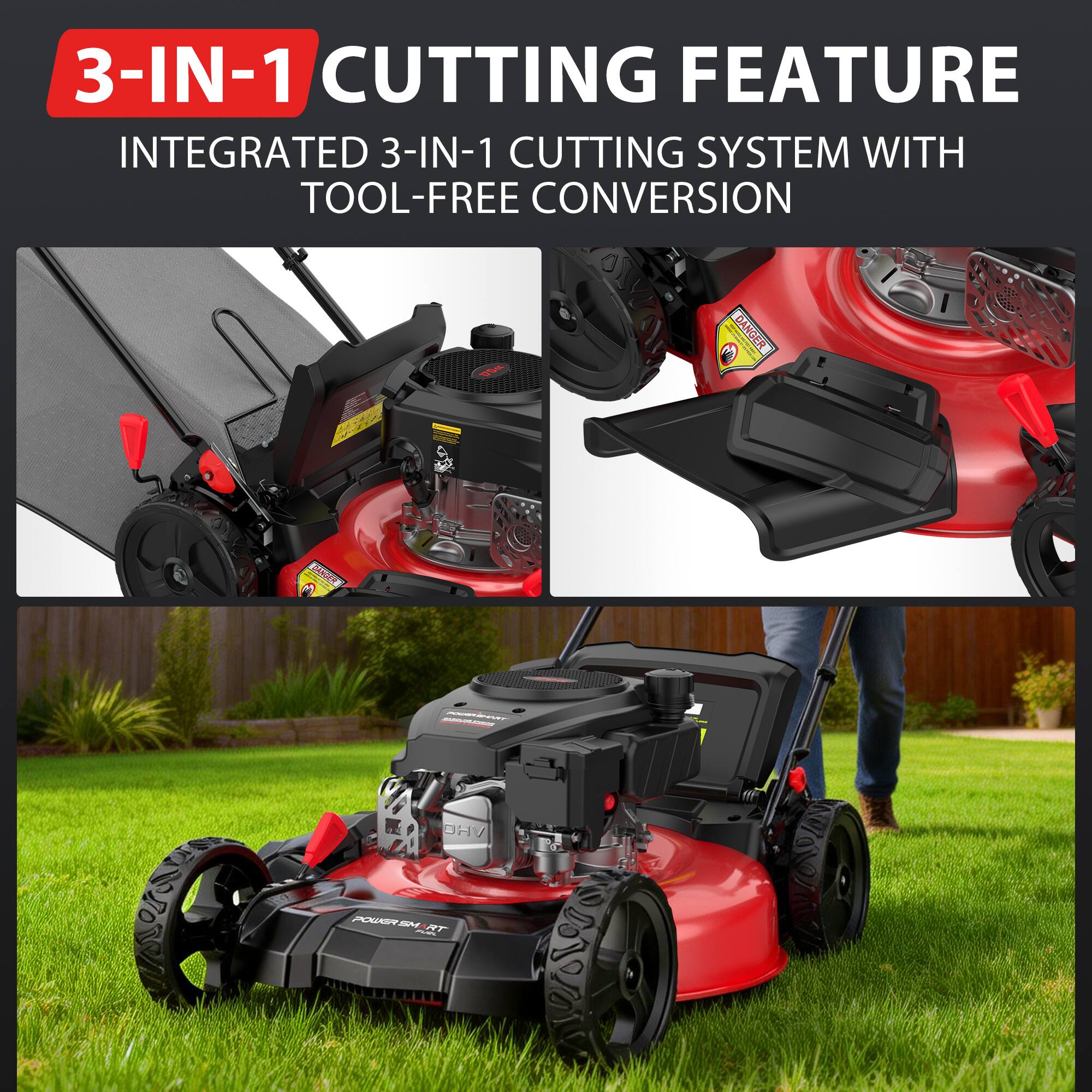 3-IN-1 CUTTING FEATURE  
INTEGRATED 3-IN-1 CUTTING SYSTEM WITH TOOL-FREE CONVERSION