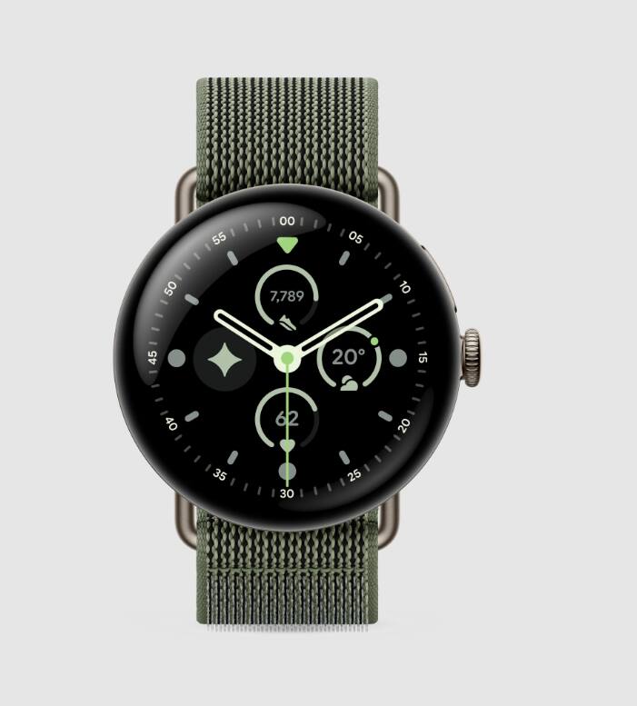 Left. Google - Google Pixel Watch Performance Loop Band - 41mm Compatible - Olive - One Size - Olive.