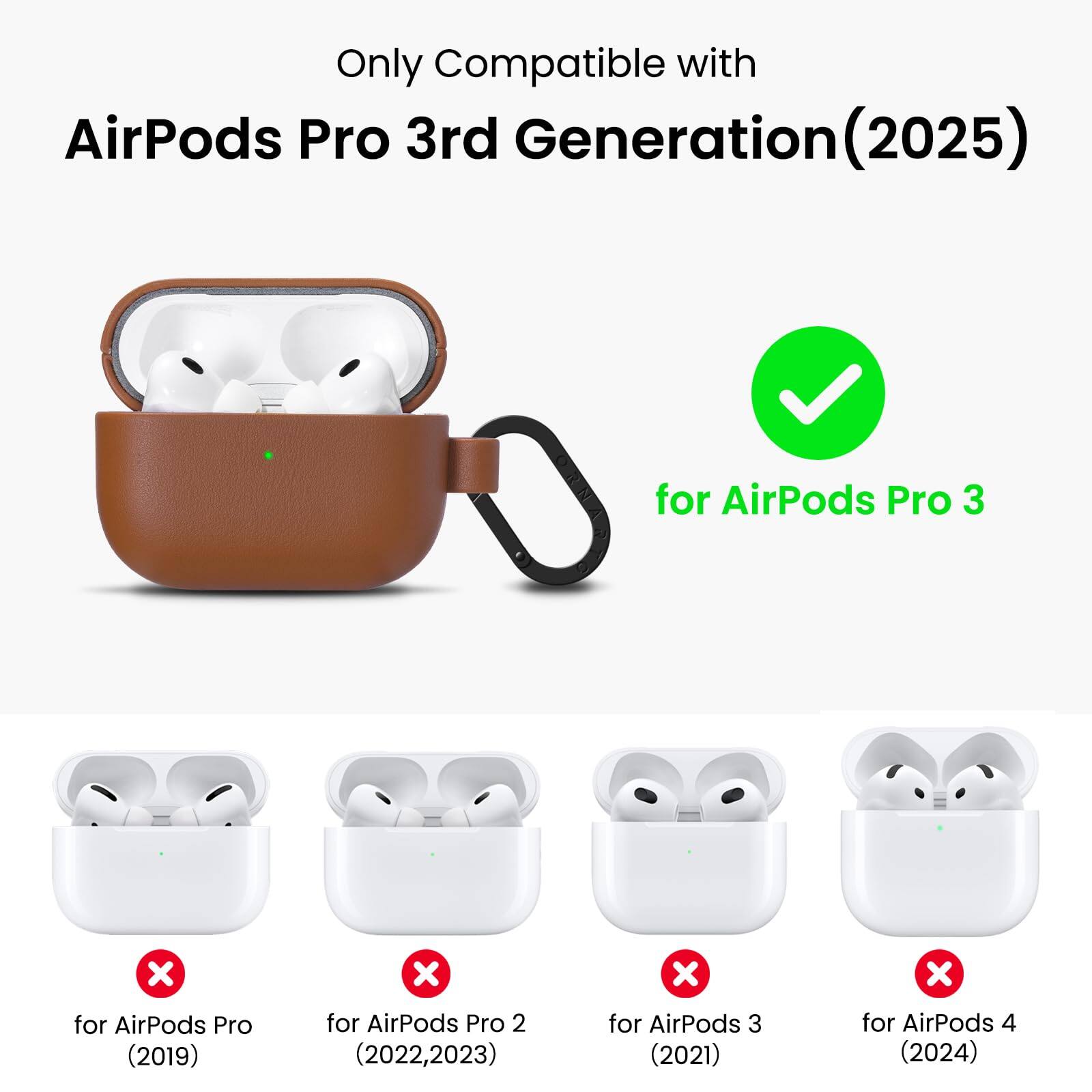 Only Compatible with AirPods Pro 3rd Generation (2025) for AirPods Pro 3  
for AirPods Pro (2019)  
for AirPods Pro 2 (2022, 2023)  
for AirPods 3 (2021)  
for AirPods 4 (2024)
