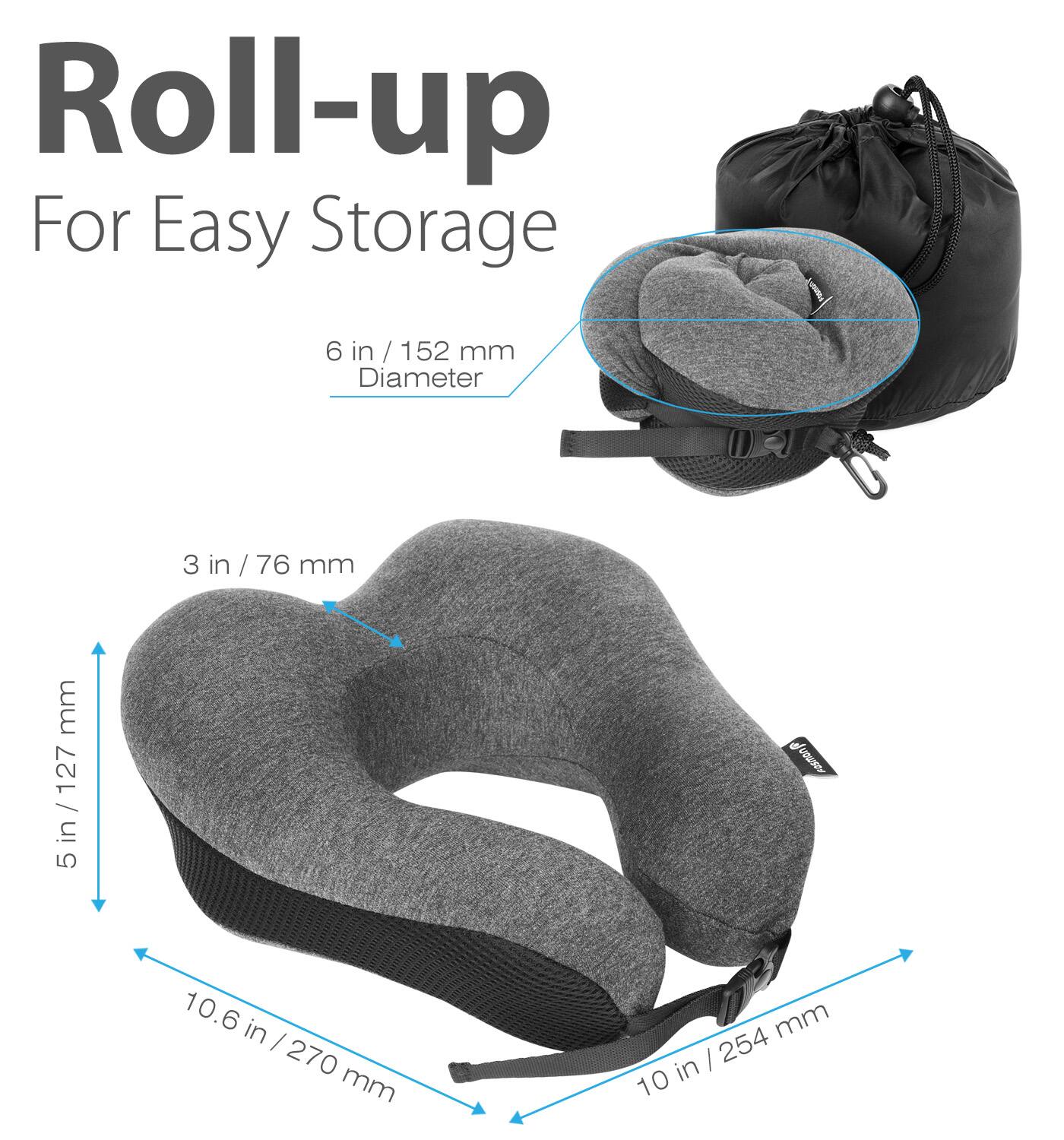 Roll-up For Easy Storage
6 in / 152 mm Diameter
3 in / 76 mm
5 in / 127 mm
10.6 in / 270 mm
10 in / 254 mm