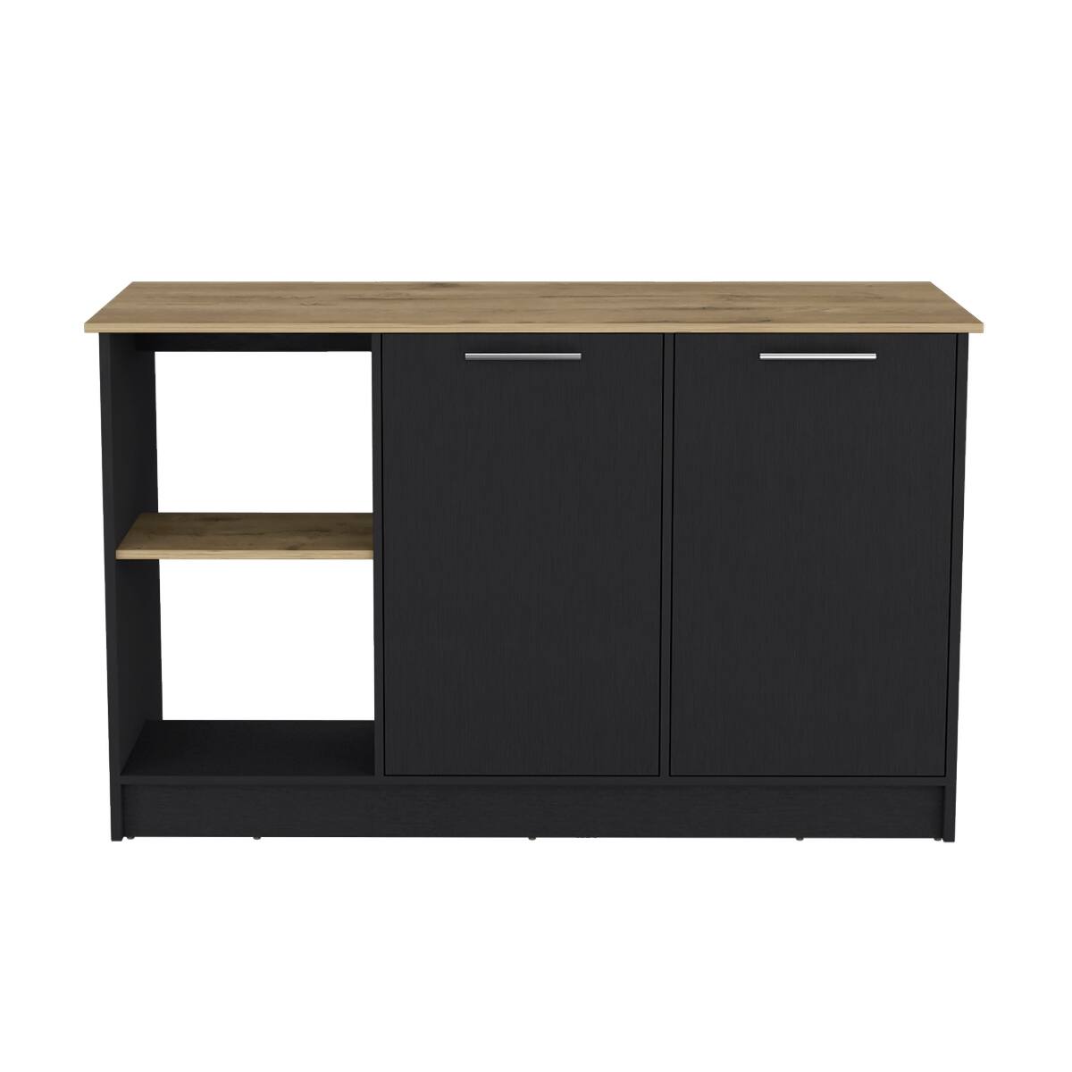 Alt View 2. Loheer - Loheer Modern Kitchen Island with Open Shelves Large Top Surface - Multi.