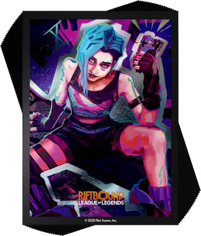 jinx card sleeves Riftbound League of Legends TCG: Origins Art size paper playmat Jinx | Arcane Card Sleeves
