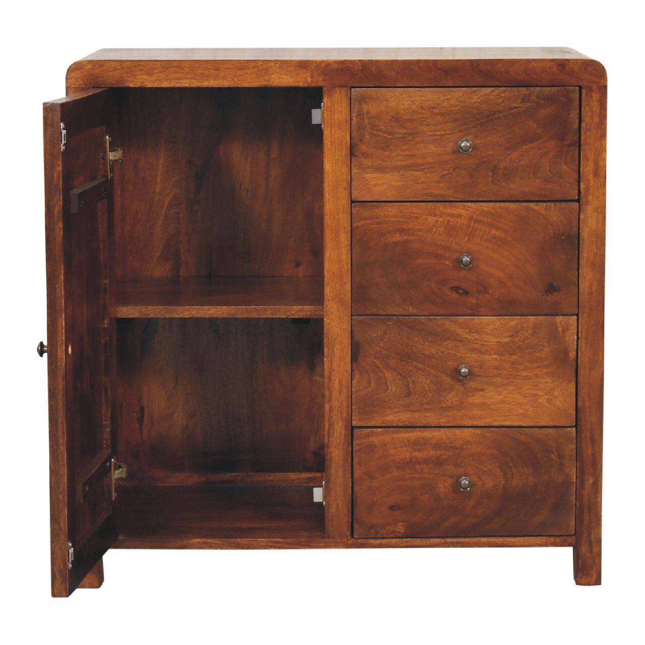 Alt View 4. Artisan Furniture - Artisan Furniture Solid Wood Aspen Cabinet, 4 Drawers, Brown - Brown.