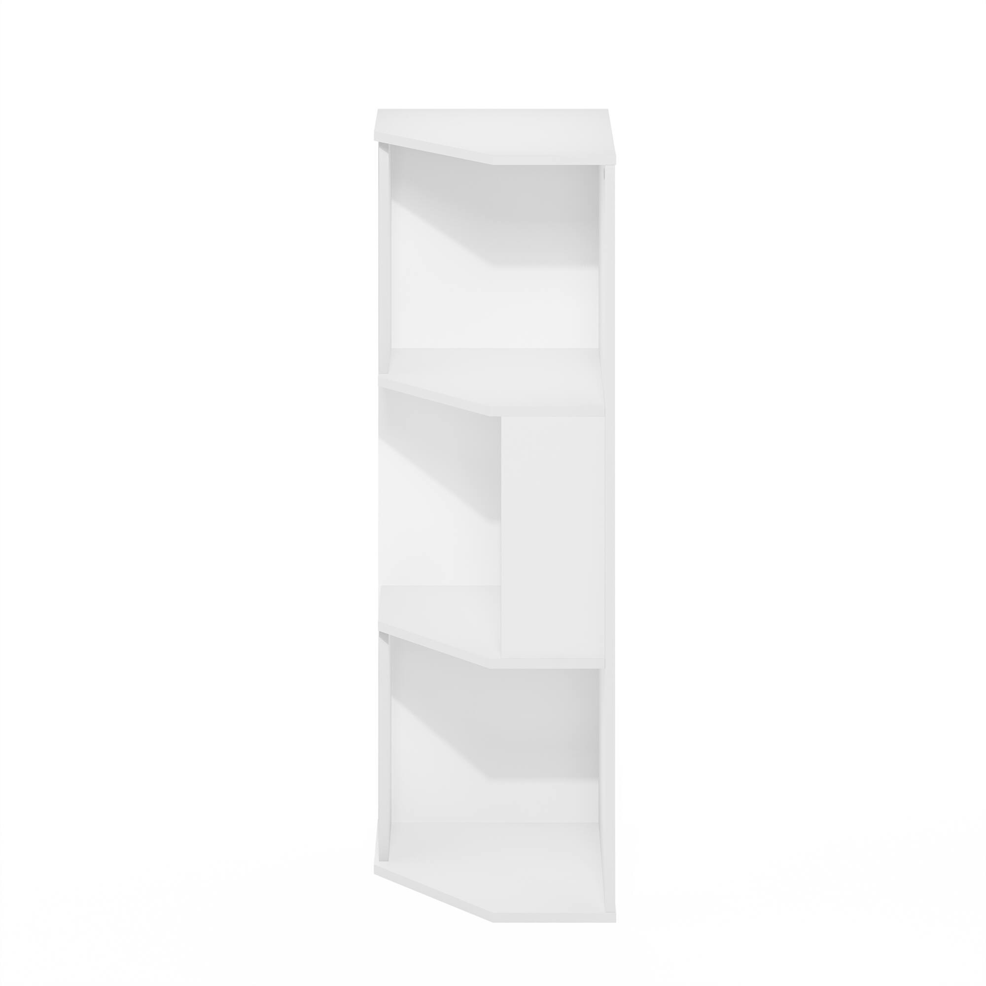 Alt View 7. Furinno - ECON Corner Bookshelf, 3 Tier Corner Shelf, Bookcase, Book Shelf, 12 x 12 x 37, for Home Office, Living Room - Plain White.