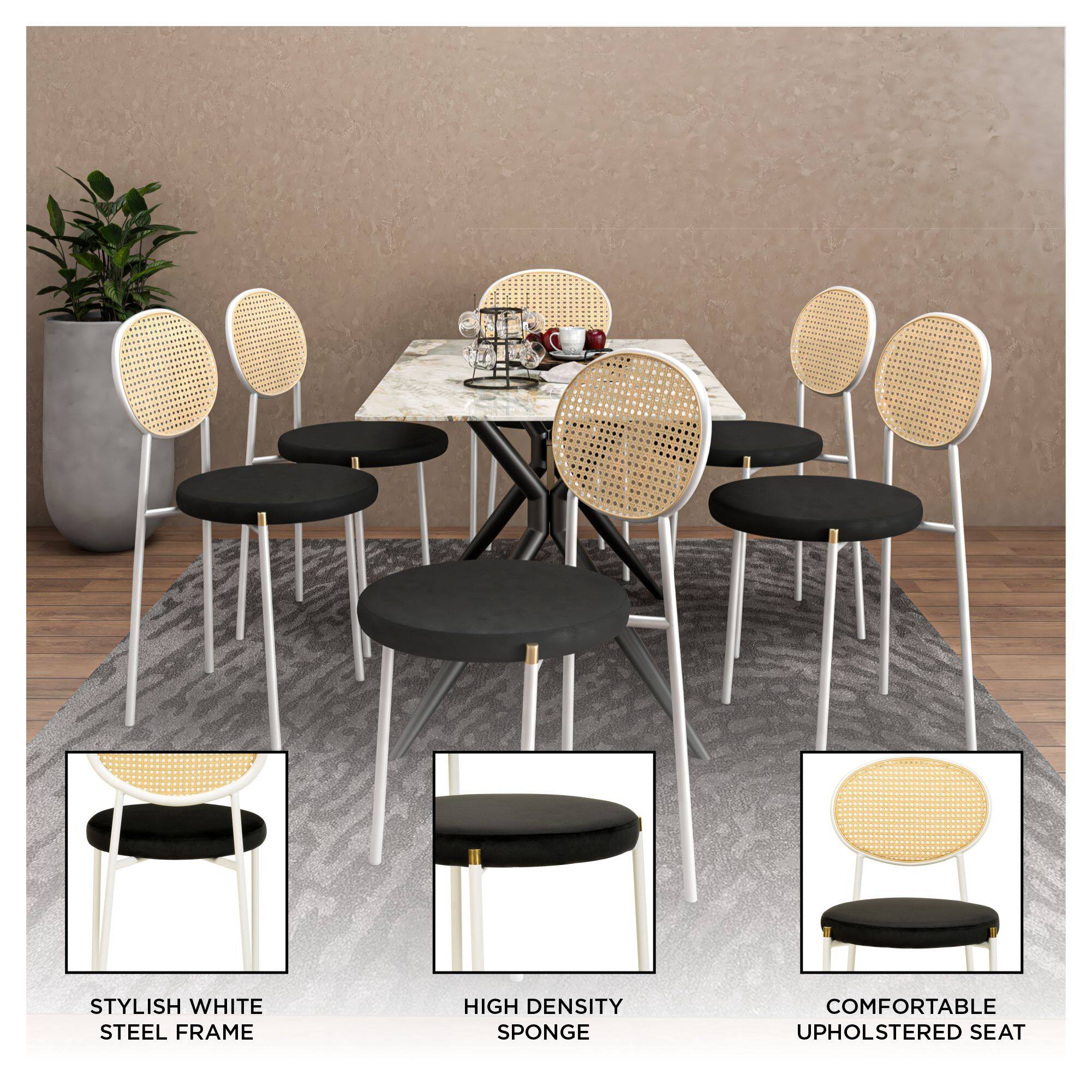 STYLISH WHITE STEEL FRAME  
HIGH DENSITY SPONGE  
COMFORTABLE UPHOLSTERED SEAT