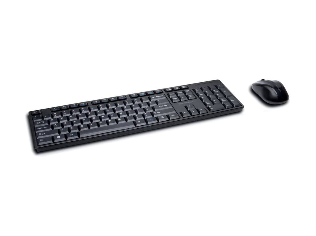 Angle. Kensington - Kensington Pro Fit Low-Profile Wireless Keyboard & Mouse Set, Quiet Keys, Ergonomic, 2.4GHz USB, PC/Mac - K75230US - Black.