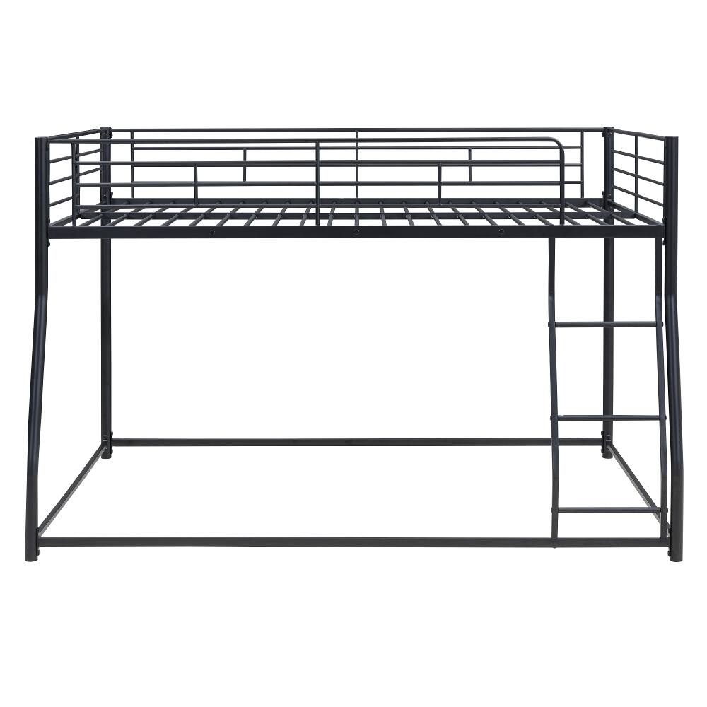 Alt View 10. Loheer - Loheer Full XL Over Queen Bunk Bed Black Metal Floor Bed Frame - Black.